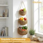 Boho Style Handwoven Rope Hanging Basket - 3-Tier Detachable Storage Organizer f... - Image 4