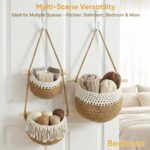 Boho Style Handwoven Rope Hanging Basket - 3-Tier Detachable Storage Organizer f... - Image 7