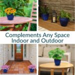 Sunnydaze Resort Round Ceramic Planter - Set of 2 Indoor or Outdoor Plant Pots w... - Image 4