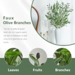 2 PCS 39 Inch Faux Olive Branches Artificial Flowers Greenery Stems Olive Tree B... - Image 6