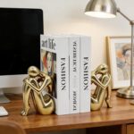Girl Abstract Thinker Bookends for Shelves, Modern Decorative Resin Book Ends fo... - Image 3