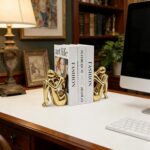 Girl Abstract Thinker Bookends for Shelves, Modern Decorative Resin Book Ends fo... - Image 5