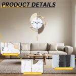 FILLOVE Large Decorative Wall Clock with Pendulum for Living Room, Matte White H... - Image 4