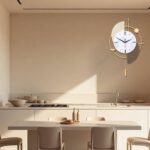 FILLOVE Large Decorative Wall Clock with Pendulum for Living Room, Matte White H... - Image 6