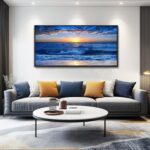 Sea Beach Framed Canvas Wall Art For Living Room Large Size Wall Decor For Bedro... - Image 5