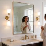 Gold Wall Sconces Set of 2-2-Light Bathroom Sconces Wall Lighting with White Cyl... - Image 3