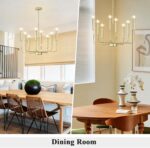 Qamra Modern Farmhouse Gold Chandelier for Dining Room, 8-Light Rustic Candle Ch... - Image 3