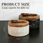 Marble Salt and Pepper Bowls,2Pcs Handcrafted Solid Marble Salt and Pepper shake... - Image 3