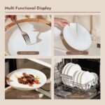 KINGSTONE 12-Piece Bone China Dinnerware Set for 4, Lightweight Porcelain Round ... - Image 6