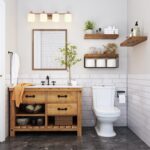 QEEIG Bathroom Shelves Over Toilet - Wall Mounted Floating Shelves Toilet Paper ... - Image 3