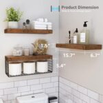 QEEIG Bathroom Shelves Over Toilet - Wall Mounted Floating Shelves Toilet Paper ... - Image 4