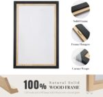 Framed Neutral Abstract Wall Art Set of 2, Modern Black Beige Brown Canvas Print... - Image 7