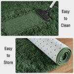 Fluffy Dark Green 8x10 Large Area Rugs for Living Room, Soft Plush Rug for Livin... - Image 7
