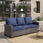 Outdoor Couch 3-Seat Patio Couch, All-Weather Wicker Sofa Outdoor Patio Furnitur... - Image 3