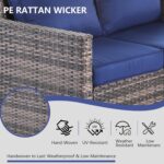 Outdoor Couch 3-Seat Patio Couch, All-Weather Wicker Sofa Outdoor Patio Furnitur... - Image 4