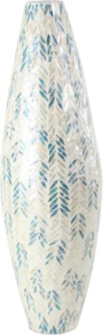 Deco 79 Mother of Pearl Shell Handmade Decorative Vase Tall Mosaic Centerpiece V... - Image 3
