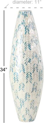 Deco 79 Mother of Pearl Shell Handmade Decorative Vase Tall Mosaic Centerpiece V... - Image 9