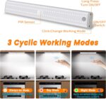 Wireless Motion Sensor Light Indoor, 80 LED Dimmable Closet Lights Rechargeable ... - Image 4