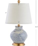 JONATHAN Y 20.5" Blue/White Marbleized Ceramic Table Lamp, Contemporary Traditio... - Image 5