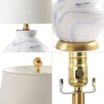 JONATHAN Y 20.5" Blue/White Marbleized Ceramic Table Lamp, Contemporary Traditio... - Image 8