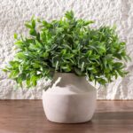 Mitt&Ditt Ceramic Flower Vase, 5.3 inch Off-White Farmhouse Rustic Vase, Handcra... - Image 5