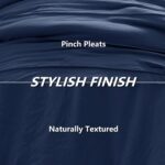 CozyLux Queen Comforter Set Navy Blue, 7 Pieces Soft Pinch Pleat Bed in a Bag Qu... - Image 5