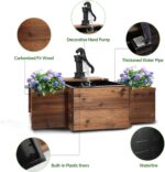OIPRTGFJ Outdoor Water Fountain,Floor Wooden Pump Old-Fashioned Fountain with Fl... - Image 3