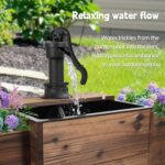 OIPRTGFJ Outdoor Water Fountain,Floor Wooden Pump Old-Fashioned Fountain with Fl... - Image 5
