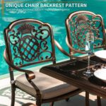 7-Piece Cast Aluminum Patio Furniture, Patio Dining Sets for 6 Includes 4 Stacka... - Image 3