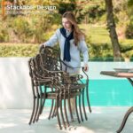 7-Piece Cast Aluminum Patio Furniture, Patio Dining Sets for 6 Includes 4 Stacka... - Image 5