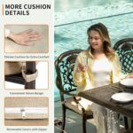 7-Piece Cast Aluminum Patio Furniture, Patio Dining Sets for 6 Includes 4 Stacka... - Image 7