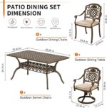 7-Piece Cast Aluminum Patio Furniture, Patio Dining Sets for 6 Includes 4 Stacka... - Image 8