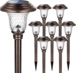 GIGALUMI 8 Pack Solar Pathway Lights, Solar Garden Lights Outdoor Warm White, Wa... - Image 8