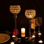 VINCIGANT Gold Crystal Candle Holders Set of 2,Pillar Candlesticks for Table Cen... - Image 3