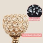 VINCIGANT Gold Crystal Candle Holders Set of 2,Pillar Candlesticks for Table Cen... - Image 6