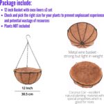 LaLaGreen Hanging Planters with Coco Liners (12 Inch, 3 Pack) Hanging Baskets fo... - Image 3