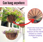 LaLaGreen Hanging Planters with Coco Liners (12 Inch, 3 Pack) Hanging Baskets fo... - Image 6