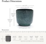 LuxenHome 15.5" Dia Large Ceramic Pots for Plants, Modern Green Glazed Planters ... - Image 3