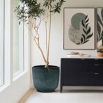 LuxenHome 15.5" Dia Large Ceramic Pots for Plants, Modern Green Glazed Planters ... - Image 6