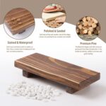 Wood Pedestal Soap Stand, Farmhouse Wood Riser, Soap Dish Holder/Tray Counter De... - Image 3