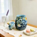 Ceramic Hand-Painted Starry Sky Sealed Jar, Food Storage Containers with Lids, H... - Image 5