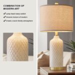 G-SAFAVA 24.25" Table Lamps Set of 2 Modern Ceramic Lamps for Living Room Bedsid... - Image 4