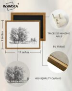 InSimSea Framed Wall Art for Living Room Vintage Tree Canvas Art Black and White... - Image 3