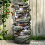 SunJet 40.5” High Rocks Outdoor Water Fountain - 6-Tiers Cascading Waterfall wit... - Image 3