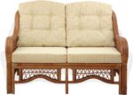 Wickerix Malibu Lounge Loveseat Sofa Natural Rattan Wicker Handmade Design with ... - Image 4