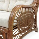 Wickerix Malibu Lounge Loveseat Sofa Natural Rattan Wicker Handmade Design with ... - Image 5