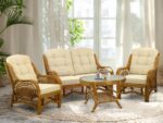 Wickerix Malibu Lounge Loveseat Sofa Natural Rattan Wicker Handmade Design with ... - Image 7