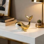 Golden Whale Ceramic Figurine – Decorative Sculpture, Symbol of Prosperity and G... - Image 5