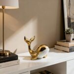Golden Whale Ceramic Figurine – Decorative Sculpture, Symbol of Prosperity and G... - Image 6