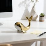 Golden Whale Ceramic Figurine – Decorative Sculpture, Symbol of Prosperity and G... - Image 7